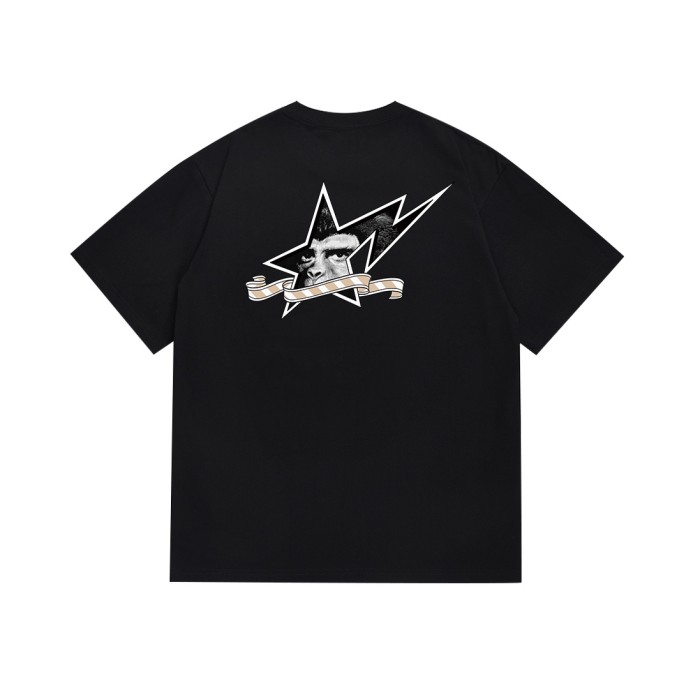A Bathing Ape Bape Retro Medal Ribbon Star Badge Ape Head Print Tee 2 colors 29347632