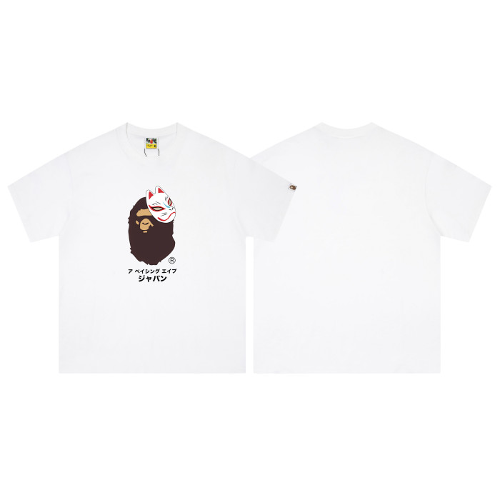 A Bathing Ape Bape Japanese Fox Mask Japanese Text Ape Head Print Tee 2 colors 29348057