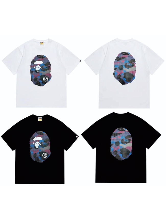 A Bathing Ape Bape Grid Camo Ape Head Double Side Print Tee 2 colors 29348064