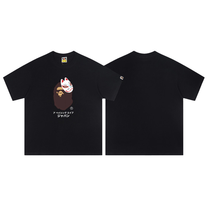 A Bathing Ape Bape Japanese Fox Mask Japanese Text Ape Head Print Tee 2 colors 29348057