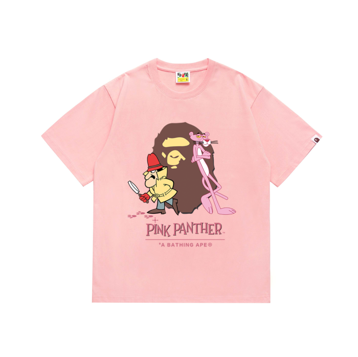 A Bathing Ape Bape Pink Panther Co-branded Cartoon Detective Ape Head Print Tee 3 colors 29347627