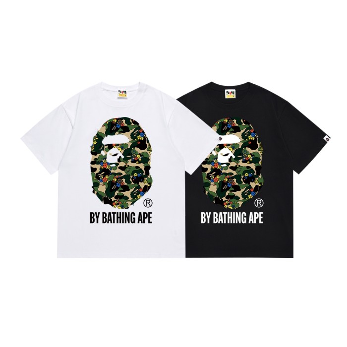 A Bathing Ape Bape Floral Grass Camo Ape Head Letter Print Tee 4 colors 29347635