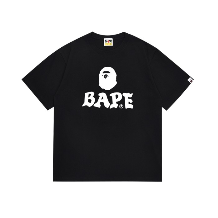 A Bathing Ape Bape Black White Contrast Ape Head Japanese Letter Print Tee 2 colors 29347634