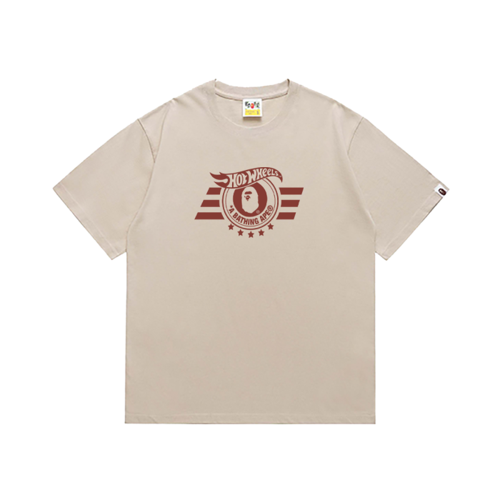A Bathing Ape Bape Hot Wheels Co-branded Star Stripe Ape Logo Racing Element Multi Badge Print Tee 3 colors 29347616