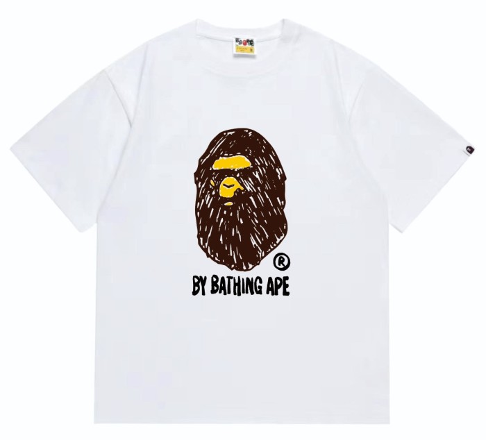 A Bathing Ape Bape Thick Brush Stroke Graffiti Long Hair Ape Head Print Tee 2 colors 29347622