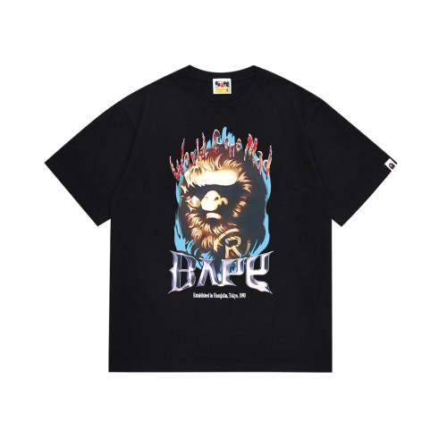 A Bathing Ape Bape Mad World Rock Ape Blue Flame Metallic Letter Print Tee 2 colors 29347628