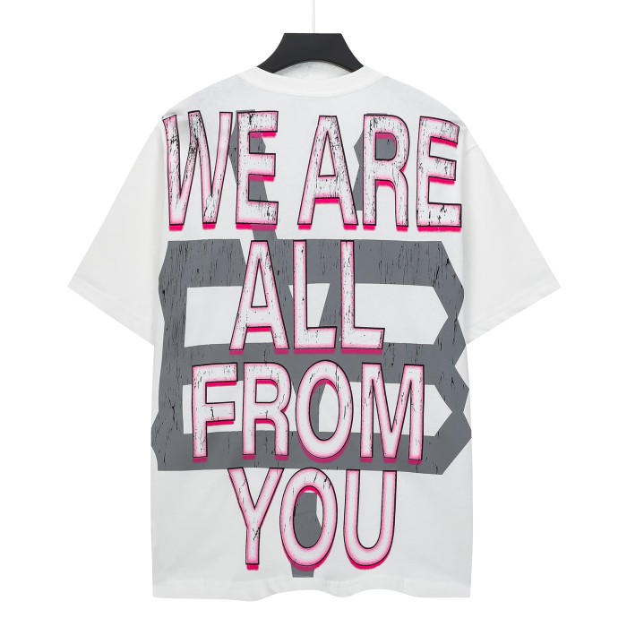 Godspeed Streetwear Front Pink White Gradient Cursive Script Cowboy Skeleton Pink Sports Car Palm Tree Sunset Storefront T-Shirt 2 colors 29353195