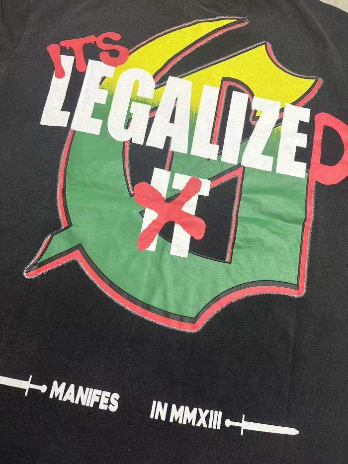 Godspeed Herbal Farm Graphic Streetwear Front Full Hazmat Suit Skeleton Grower Smoking Herbal Plant Bushes Gradient Gothic Letter Print T-Shirt 2 colors 29354821