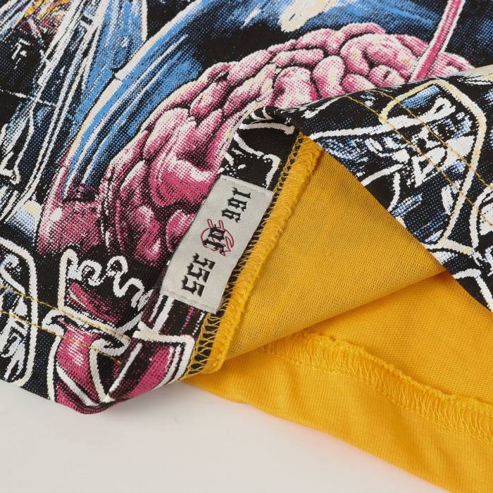 Godspeed Mad Scientist Graphic Streetwear Front Lab Coat Skeleton Surgeon Human Brain Glass Beaker Floral Lab Gear Pink Outline Gothic Letter T-Shirt 2 colors 29354869