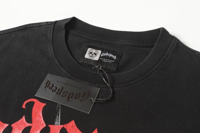 Godspeed Dark Patriotic Graphic Streetwear Front Cracked Mechanical Eye Liberty Statue Ruined Brick Ruins Gothic Letter Print T-Shirt 2 colors 29354790