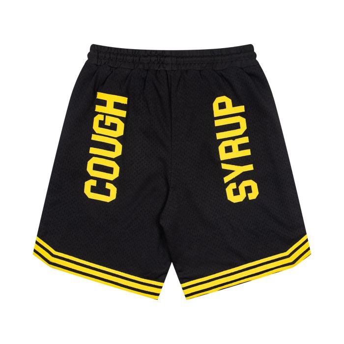 Cough Syrup Letter Number 16 Side Vertical Split Dual Sided Graphic Striped Hem Loose Athletic Mesh Shorts Print Shorts 4 colors 29355952