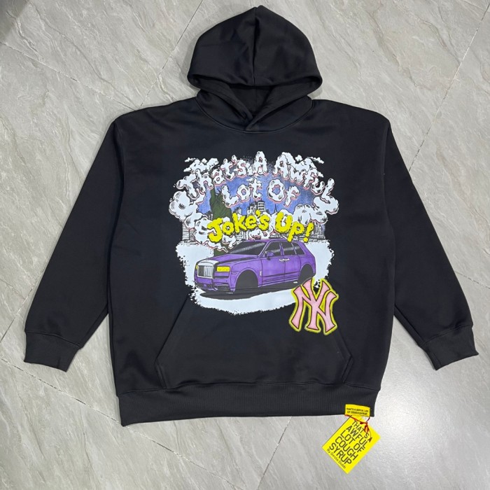 Cough Syrup Drip Graffiti Font Slogan Purple Wagon Statue Liberty Ny Skyline Pink Yellow Ny Logo Print Fleece Hoodie 29355895