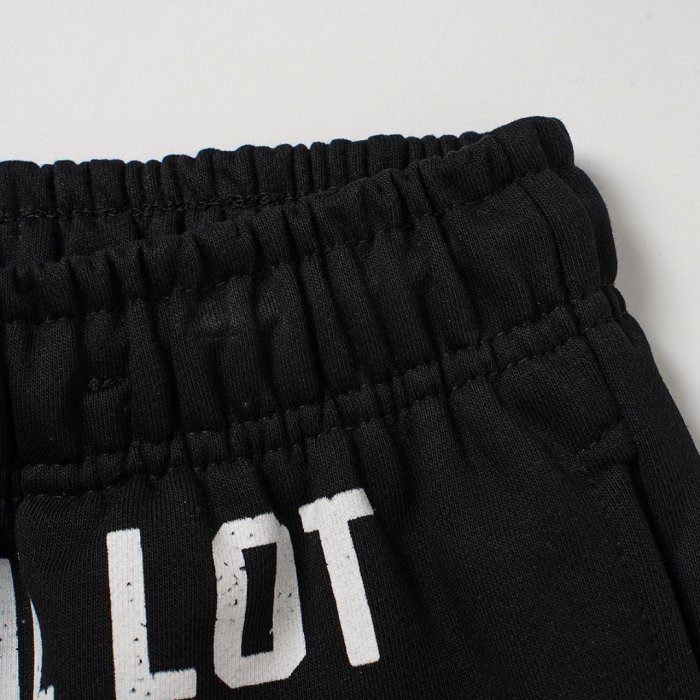 Cough Syrup Front Pink Graffiti Letter Print Elastic Drawstring Loose Cotton Sweat Shorts 29356458