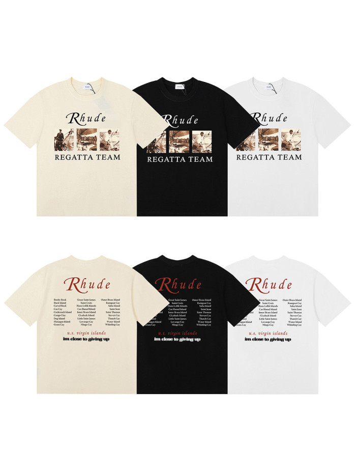 Rhude Photo Regatta Team letter printed Tee 3 colors 29356386