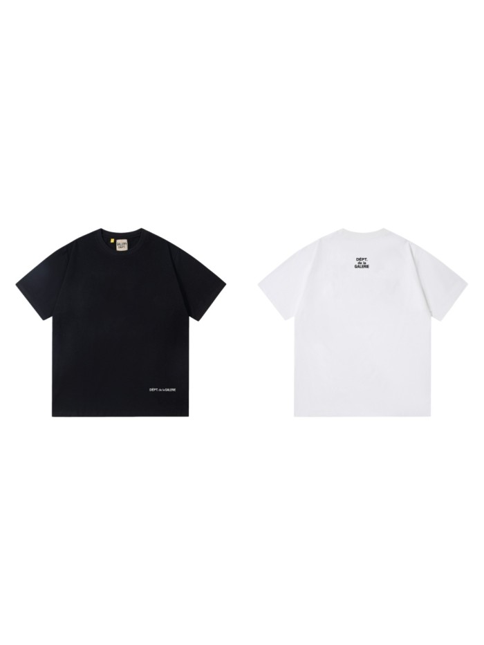 GaIIery Dept. Front Bottom Corner And Back Neck Small French Letter Print Crew Neck Loose Cotton Basic Tee 2 colors 29356387