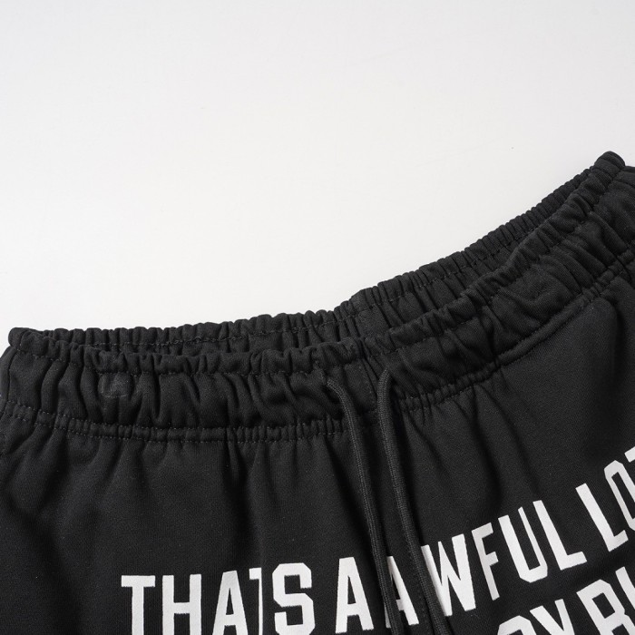 Cough Syrup Front Horizontal Text Back Vertical Big Letter Sweat Shorts 2 colors 29356463