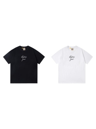 GaIIery Dept. Front Chest Black French Cursive Letter Print Crew Neck Oversized Soft Cotton Tee 2 colors 29356393