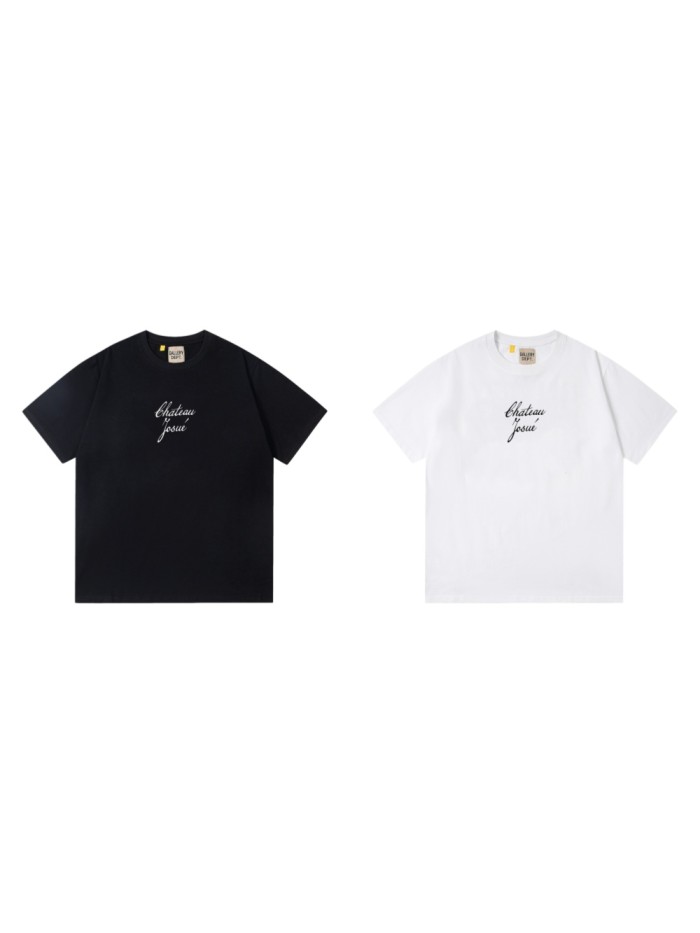 GaIIery Dept. Front Chest Black French Cursive Letter Print Crew Neck Oversized Soft Cotton Tee 2 colors 29356393