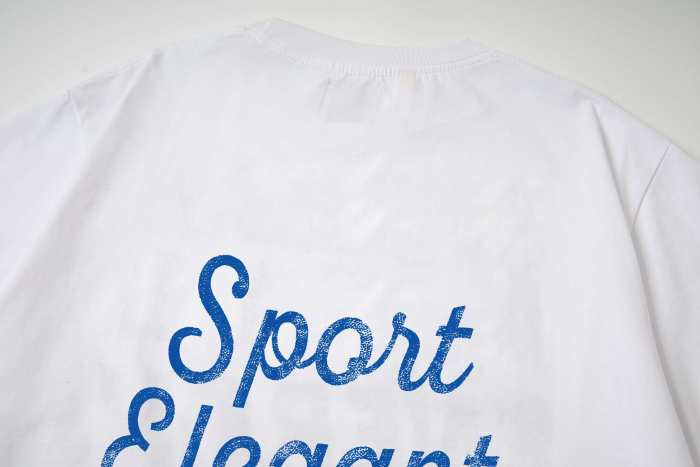 GaIIery Dept. Front Small White Serif Letter Print Back Blue Cursive Slogan Crew Neck Oversized Cotton Tee 2 colors 29356390