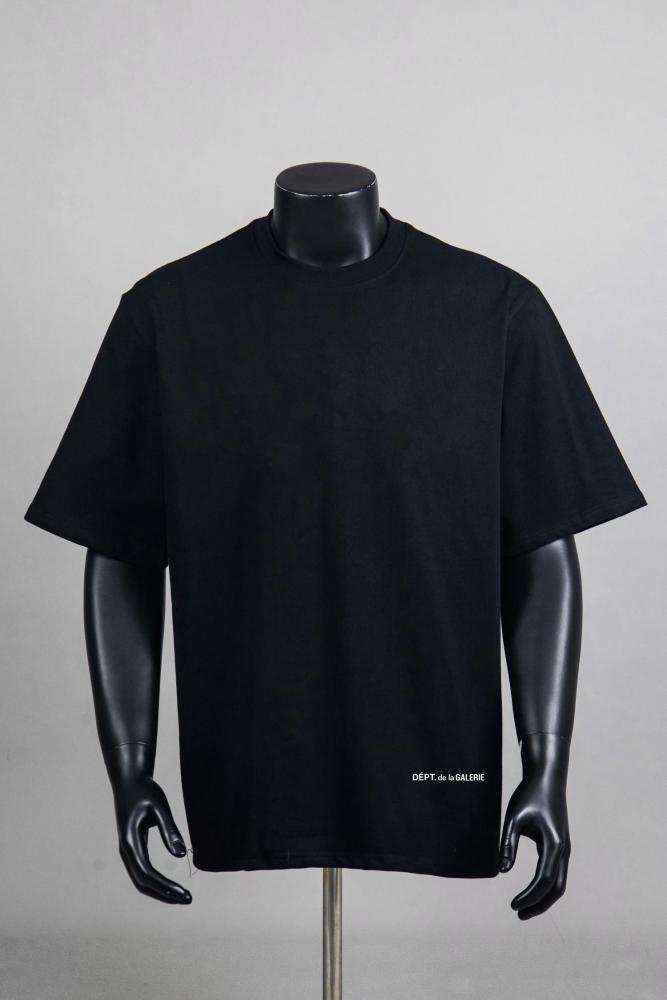 GaIIery Dept. Front Bottom Corner And Back Neck Small French Letter Print Crew Neck Loose Cotton Basic Tee 2 colors 29356387