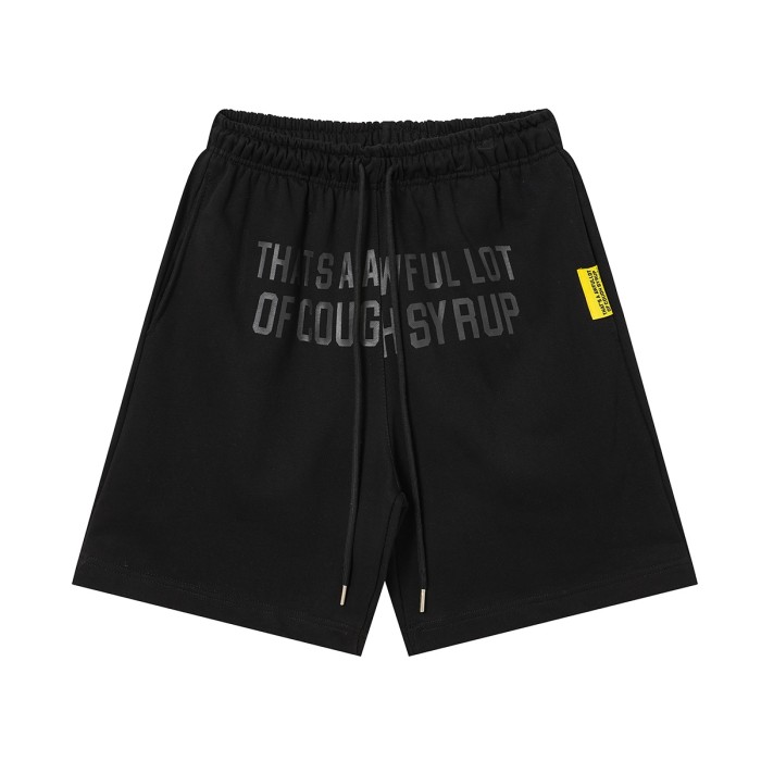 Cough Syrup Front Horizontal Text Back Vertical Big Letter Sweat Shorts 2 colors 29356463