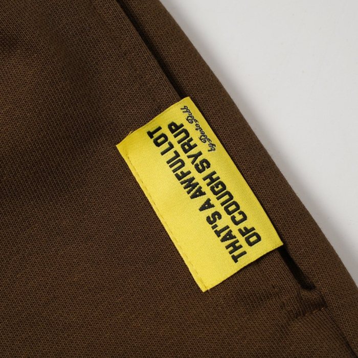 Cough Syrup Front Small Slogan Back Large Vertical Letter Print Drawstring Elastic Waist Streetwear Athletic Sweat Shorts 2 colors 29357903