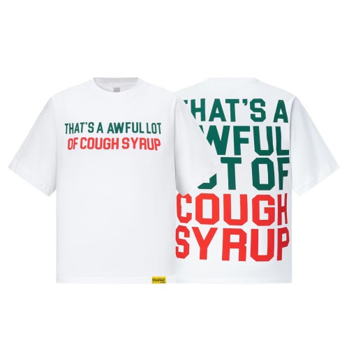 Cough Syrup Vintage Streetwear Front Split Color Text Cartoon Monster Horror Character Graphic Back Large Fragmented Letter Oversized T-Shirt 6 colors 29357805