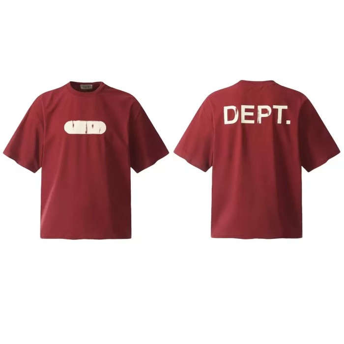 GaIIery Dept. Minimal Retro Street Front White Distressed Oval Bar Graphic Back Large Worn Block Letter Print Oversized Cotton Tee 2 colors 29359086