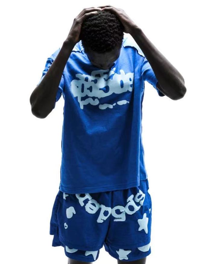 Sp5der [Big & Tall for weights up to 220 lbs]1:1 quality version Spider Web Print and Visible Stitching Tee 2 colors 29359001
