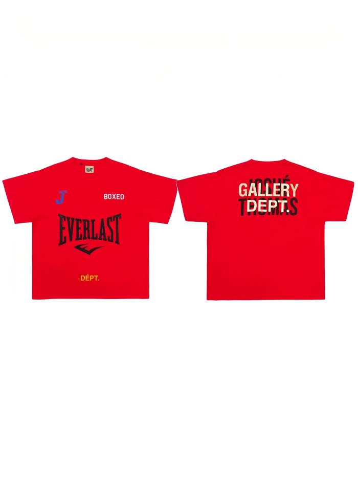GaIIery Dept. 90s Retro Hip Hop Front Everlast Boxeo Logo Back Stacked Font Print Oversized Cotton Tee 29359028