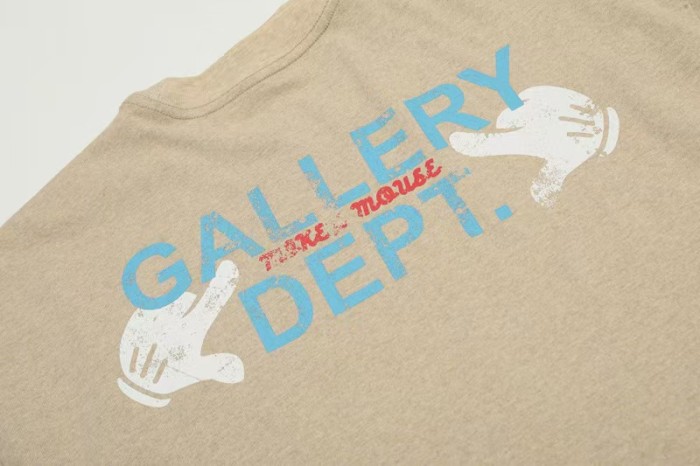 GaIIery Dept. Vintage Cartoon Grunge Streetwear Double Sided Circular Skeleton Mouse Graphic Back Cyan Text White Hand Print Oversized Washed Cotton Tee 29358834