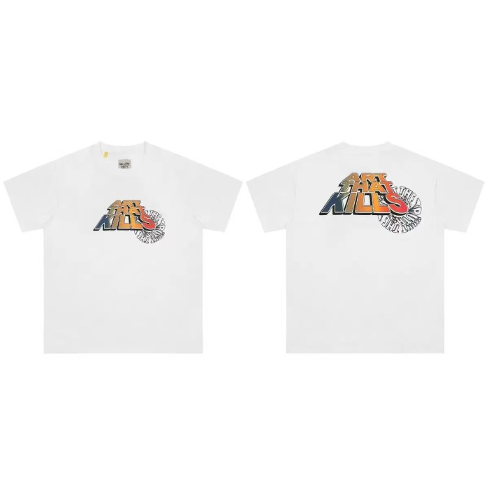 GaIIery Dept. Retro Graffiti Street Front Small Gradient 3D Stacked Letter Chest Print Back Oversized Multi Color Layered Typography Print Oversized Cotton Tee 29359169