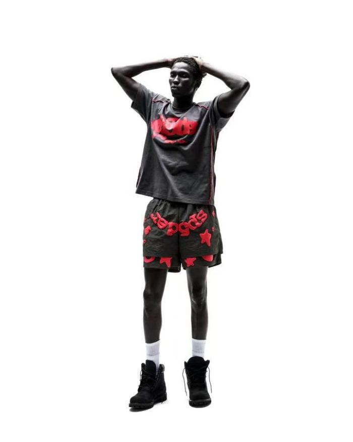Sp5der [Big & Tall for weights up to 220 lbs]1:1 quality version Spider Web Print and Visible Stitching Tee 2 colors 29359001