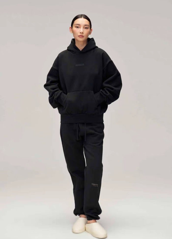 Fear Of God (Essentials) [Big & Tall for weights up to 220 lbs]1:1 quality version 3D Metal Logo Fleece Hoodie & Sweatpants Set 3 colors 28529877