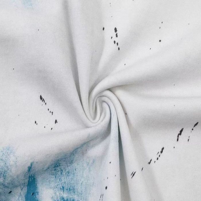 GaIIery Dept. Vintage Street Front Small Cyan Letter Ink Splash Back Large Cyan Font Splash Texture Print Oversized Cotton Tee 2 colors 29359039