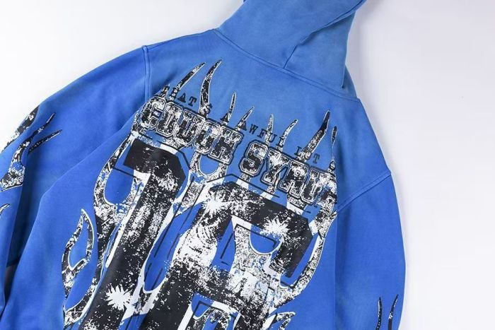 Cough Syrup 1:1 quality version Y2K Grunge Tie Dye Distressed Flame Sleeve AL0CS Letter Number 16 Double Sided Graphic Zip Up Hoodie 2 colors 29358924