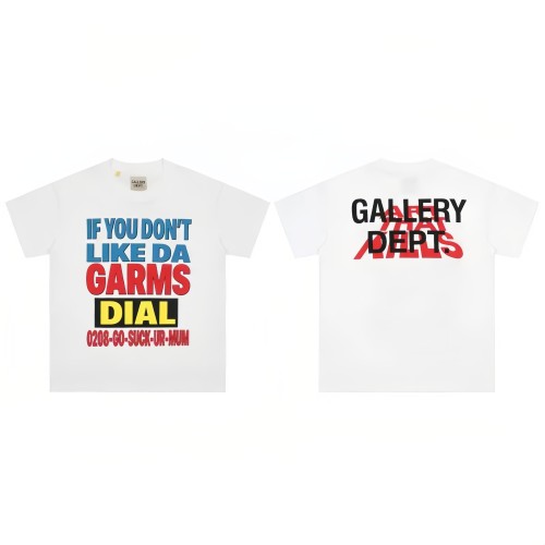 GaIIery Dept. American Retro Casual Dual Front Multi Tone Block Slogan Back Layered Word Graphic Cotton Tee 29358823