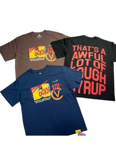 Cough Syrup Color Contrast Graffiti Deformed Art Letter Print Tee 3 colors 29359168
