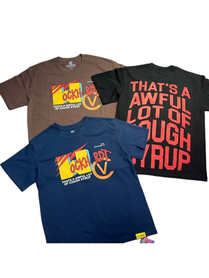 Cough Syrup Color Contrast Graffiti Deformed Art Letter Print Tee 3 colors 29359168