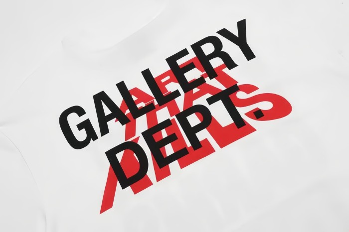 GaIIery Dept. American Retro Casual Dual Front Multi Tone Block Slogan Back Layered Word Graphic Cotton Tee 29358823