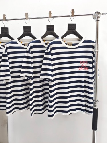GaIIery Dept. [Big & Tall for weights up to 220 lbs]1:1 quality version Red French Letters on a Blue-and-White Striped Tee 29359005