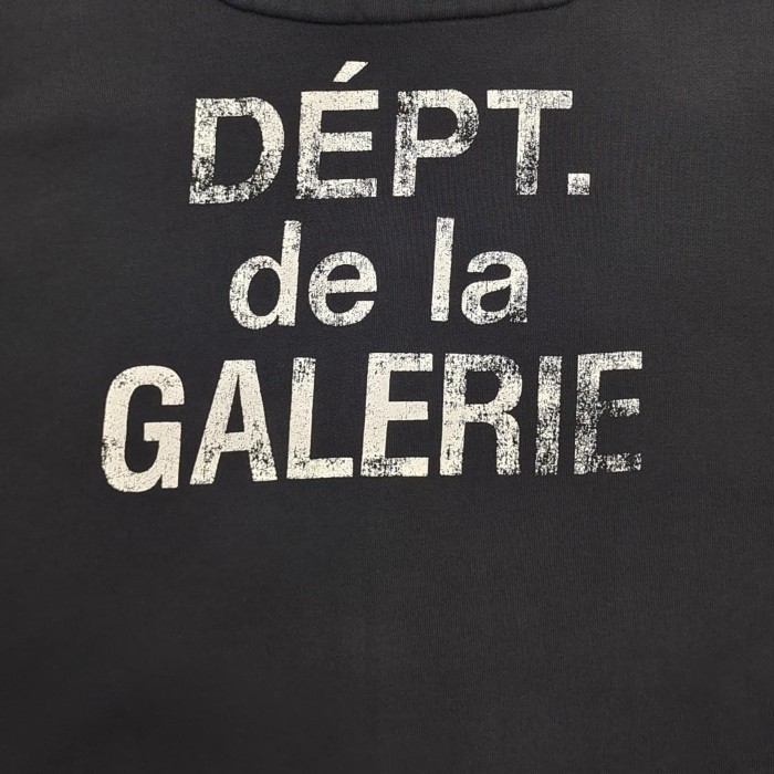 GaIIery Dept. 1:1 quality version Streetwear Solid Black Front And Back Vintage French Letter Print Lapel Full Zip Loose Fit Sweat Jacket 29367372