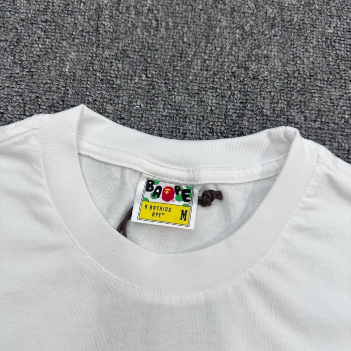 A Bathing Ape Bape 1:1 quality version Front Camo Lightning Monkey Print Evolution Gothic Letter Back Reverse Monkey Camo Lightning Text Graphic Tee 2 colors 29367312