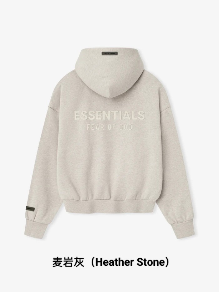 Fear Of God (Essentials) [Big & Tall for weights up to 220 lbs]1:1 quality version 3D Metal Emblem High Frequency Letter Print Zipper Hoodie 6 colors 29368216