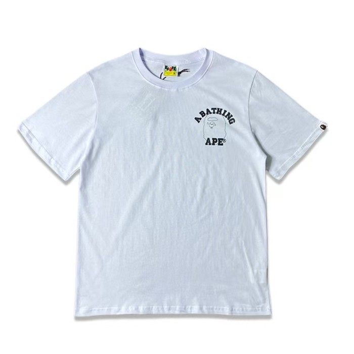 A Bathing Ape Bape Streetwear Front Small Logo Back Big Outline Ape Head Print Crew Neck Tee 2 colors 29368412