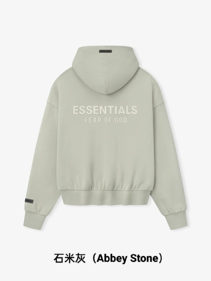 Fear Of God (Essentials) [Big & Tall for weights up to 220 lbs]1:1 quality version 3D Metal Emblem High Frequency Letter Print Zipper Hoodie 6 colors 29368216