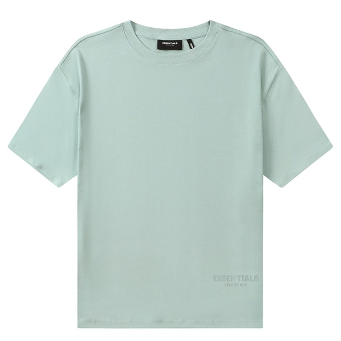 Fear Of God (Essentials) [Big & Tall for weights up to 220 lbs]1:1 quality version Streetwear Solid Color Front Small Letter Back Big Logo Print Crew Neck T-shirt 4 colors 29368212