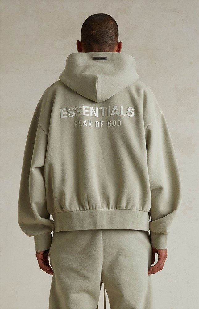 Fear Of God (Essentials) [Big & Tall for weights up to 220 lbs]1:1 quality version 3D Metal Emblem High Frequency Letter Print Zipper Hoodie 6 colors 29368216