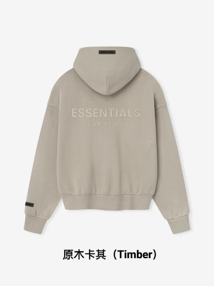 Fear Of God (Essentials) [Big & Tall for weights up to 220 lbs]1:1 quality version 3D Metal Emblem High Frequency Letter Print Zipper Hoodie 6 colors 29368216