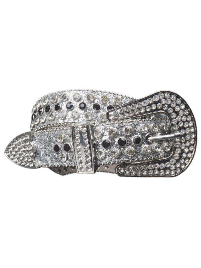 [50% Off]Hip hop style crystal belt gold silver 18082509